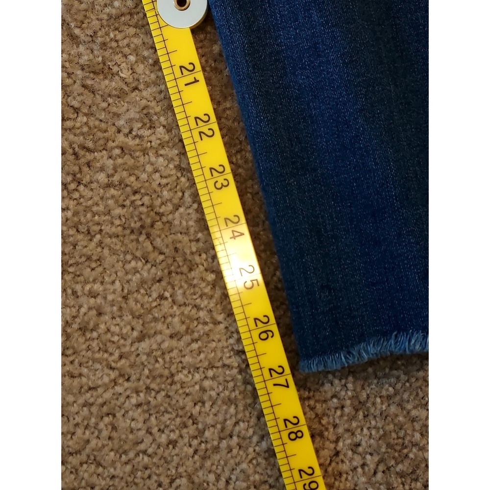 Seven7 Mid Rise Jeans Women Size 14 Raw Esge Blue Denim - Picture 5 of 5